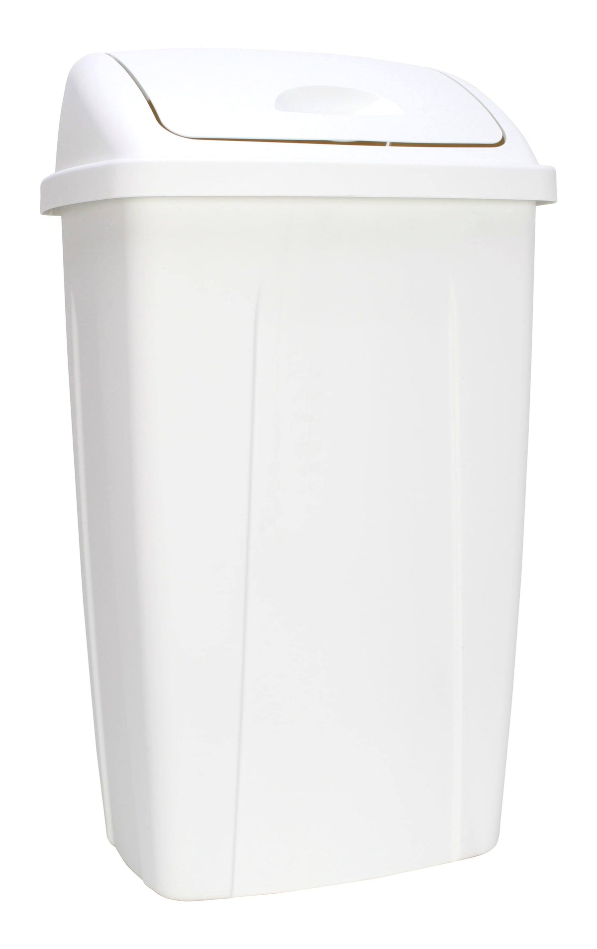 Mainstays 13 Gallon Trash Can, Plastic Swing Top Kitchen Trash Can, White - Product image 1