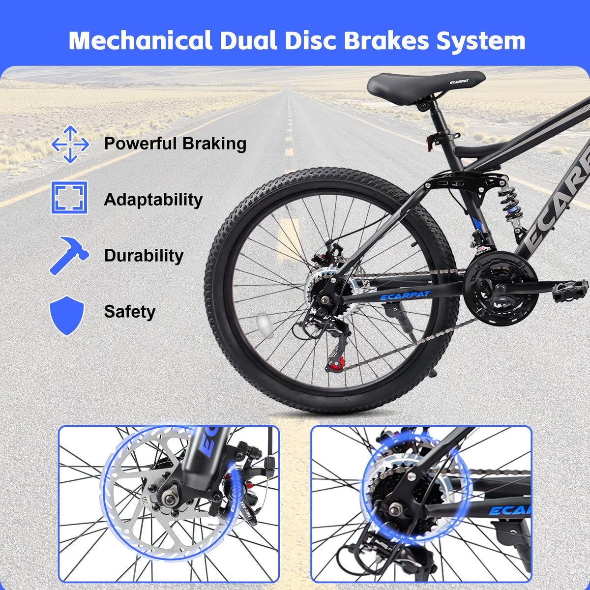 Ecarpat 26 in Mountain Bike, 21 - Speed Bike with Dual Suspension, High - Product image 5
