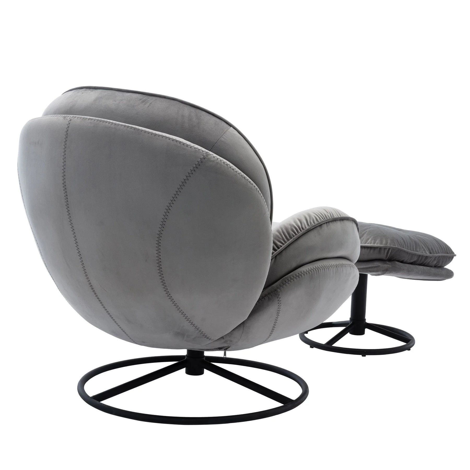 Swivel Accent Chair with Ottoman, Velvet Accent Chair with Footrest, Mid - Product image 16