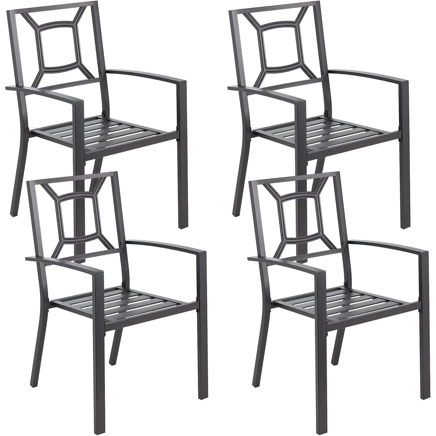 AECOJOY Metal Dining Chairs, Outdoor Patio Dining Chairs with Armrest - Product image 2