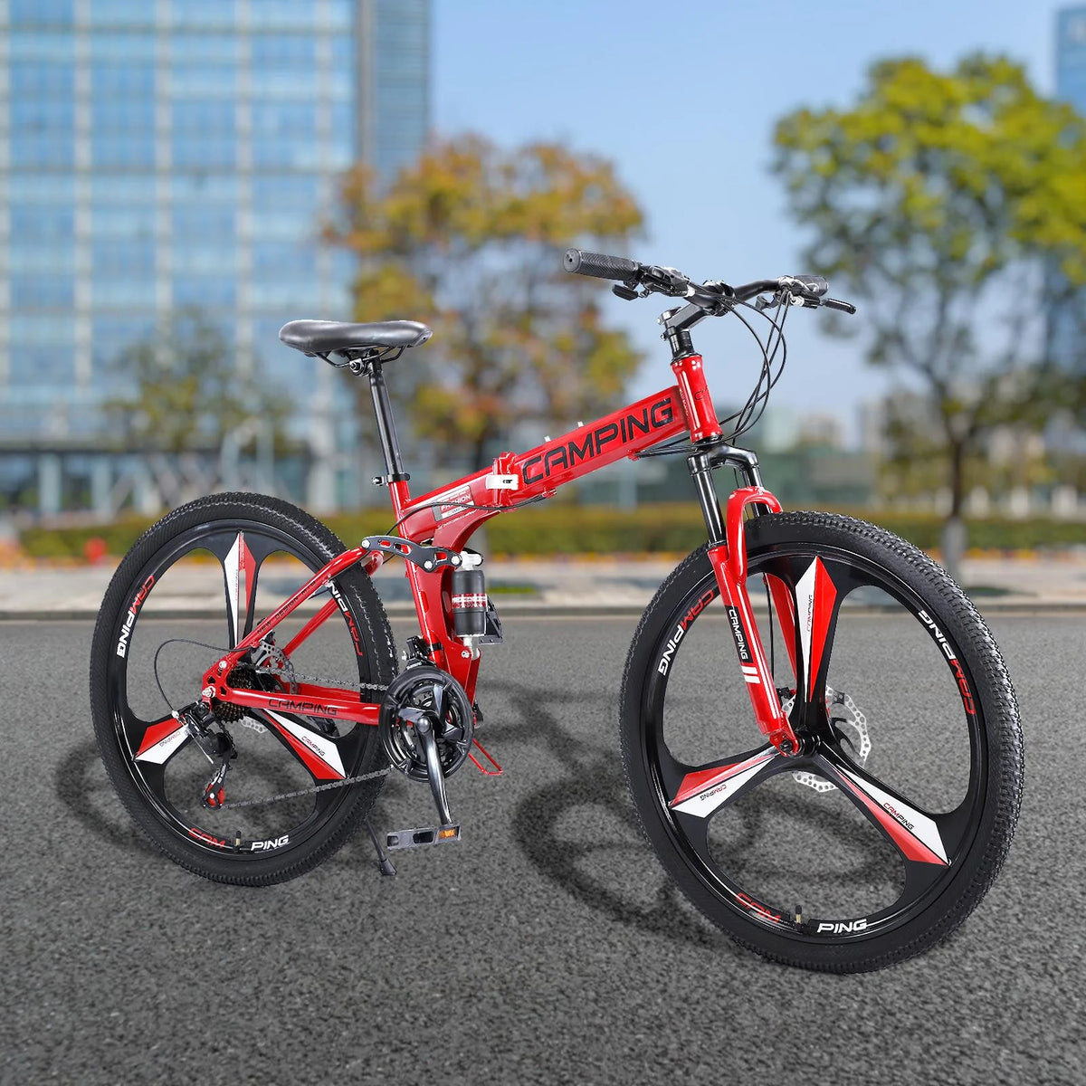 Zimtown 26" Folding Mountain Bike, Shimano 21 Speed MTB Bicycle for Adults, Black - Product image 12