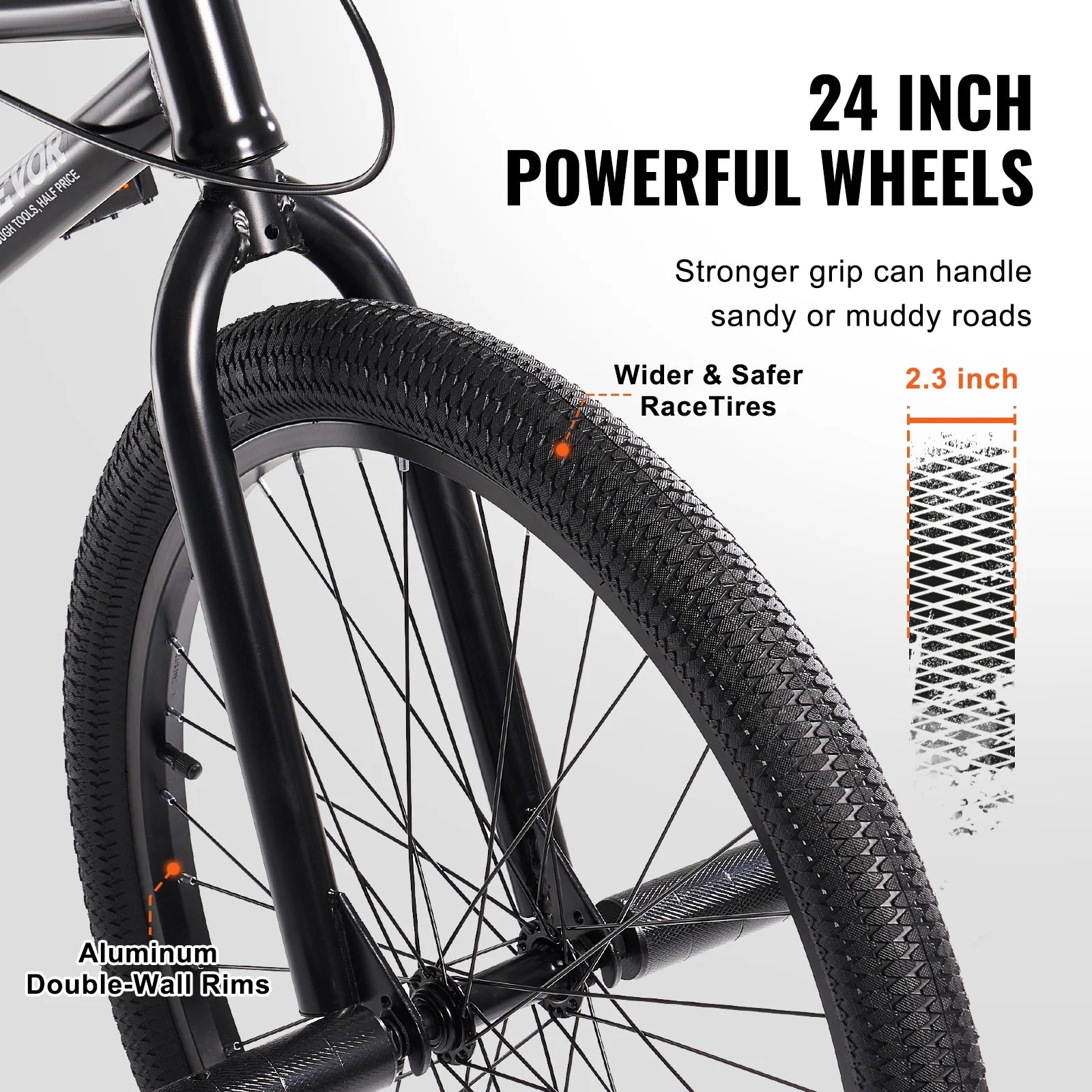 VEVOR BMX Bike, 24 - Inch Wheel Freestyle Bike, BMX Race Bike with 4 Pegs, Beginner - Product image 7