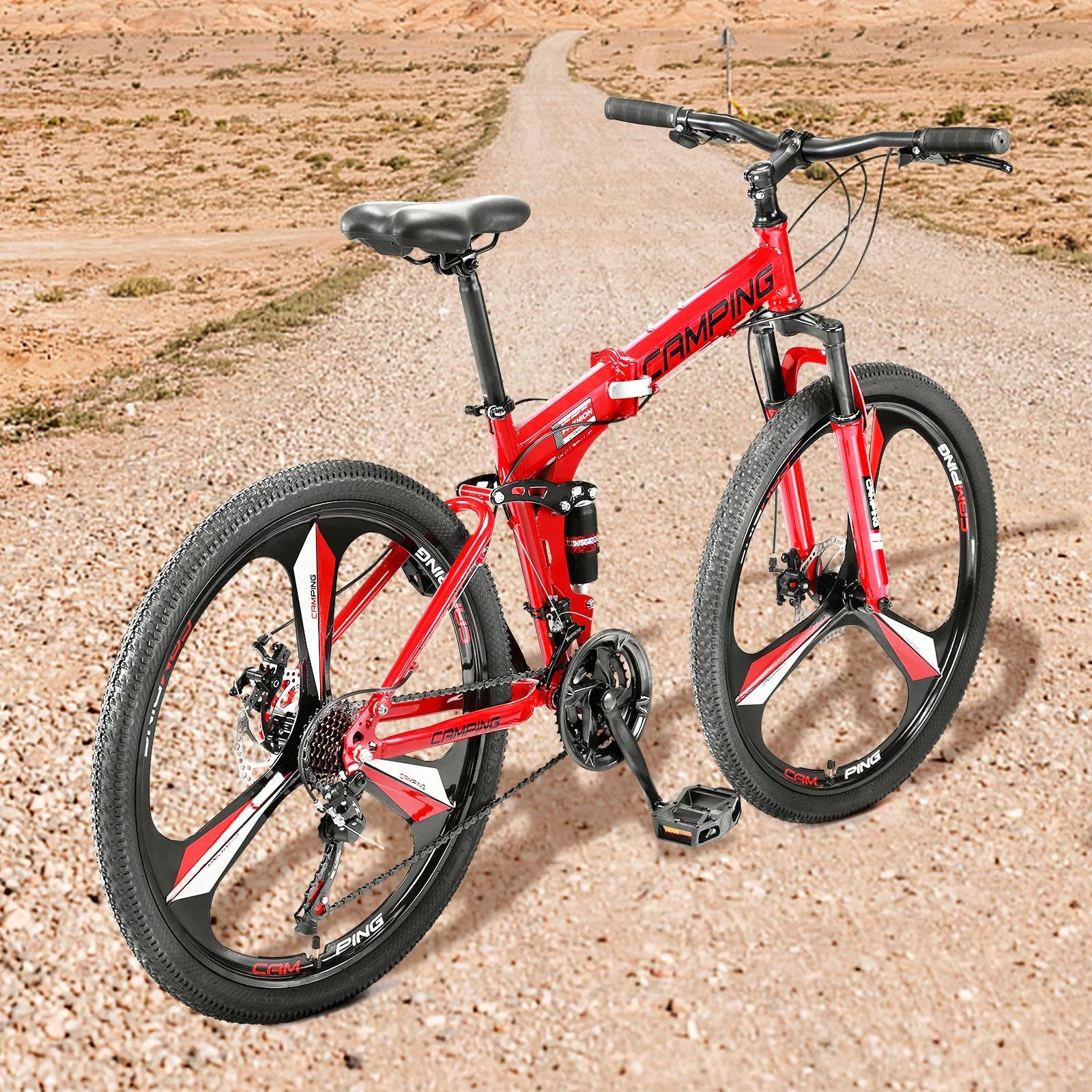 Zimtown 26" Folding Mountain Bike, Shimano 21 Speed MTB Bicycle for Adults, Black - Product image 11