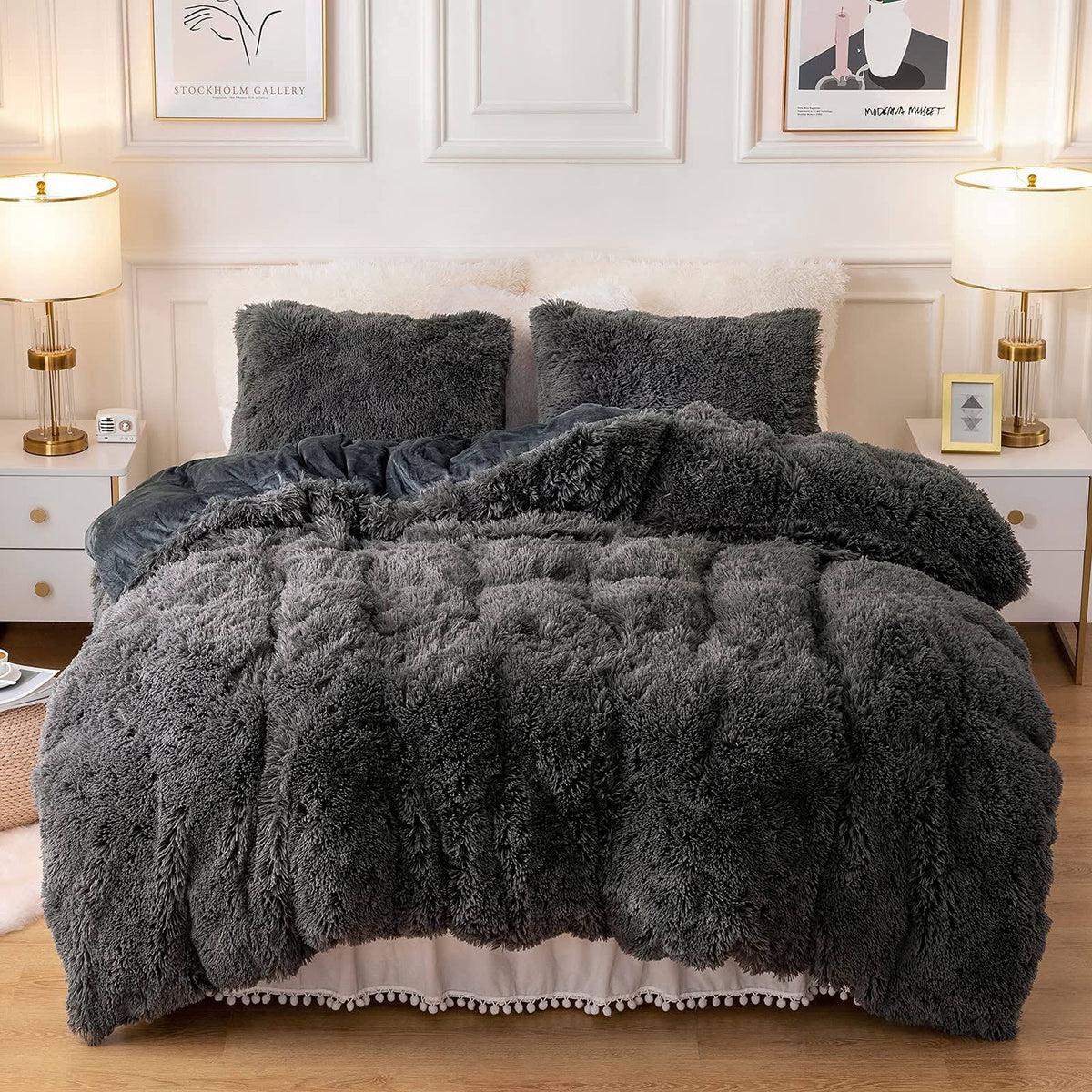 Dreamcountry Plush Fluffy Oeko-Tex Certified Luxury Ultra Soft Shaggy Crystal Velvet Bedding Set 3 Pieces(1 - Product image 1