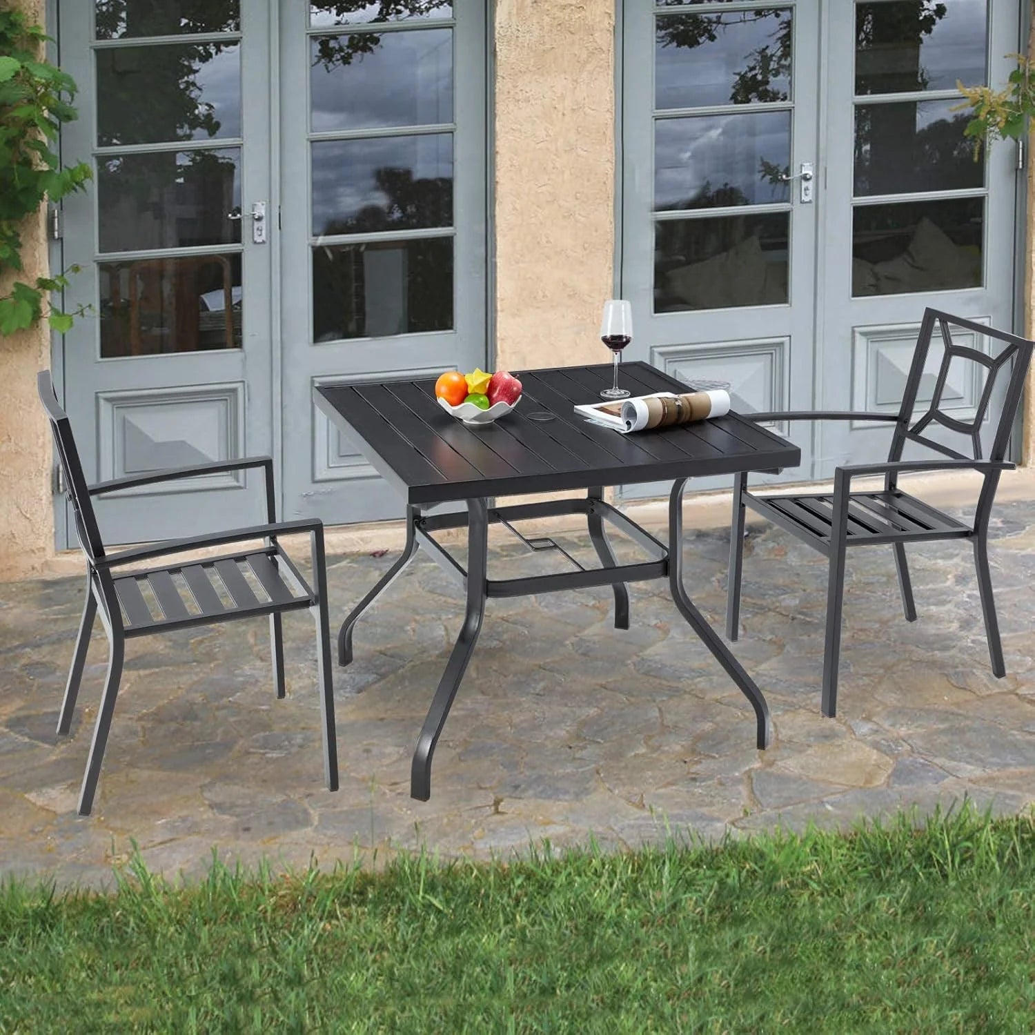 AECOJOY Metal Dining Chairs, Outdoor Patio Dining Chairs with Armrest - Product image 9