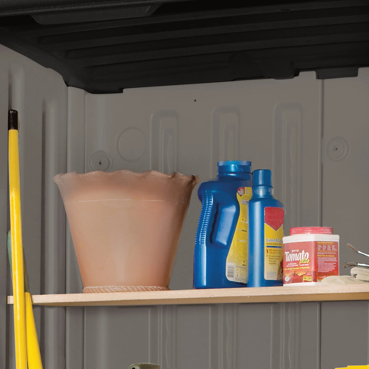 Suncast 54 cu ft Vertical Shed Outdoor Storage for Patio and Garage, Stoney - Product image 2