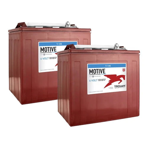 Trojan T - 105 6V Volt Deep Cycle Golf Cart, Solar, Marine, RV and Industrial Use Battery - 2 Pack - Product image 1
