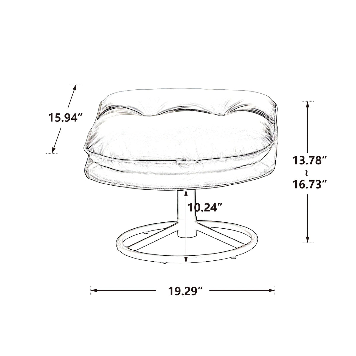 Swivel Accent Chair with Ottoman, Velvet Accent Chair with Footrest, Mid - Product image 4