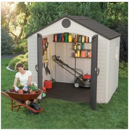 Tan Garden Shed 132.7 x 204.4 x 227.9 cm