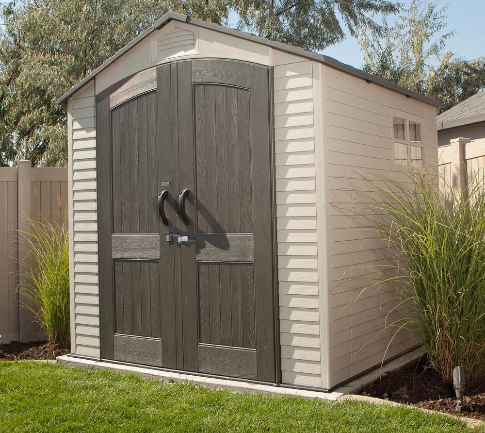 Tan Garden Shed 132.7 x 204.4 x 227.9 cm