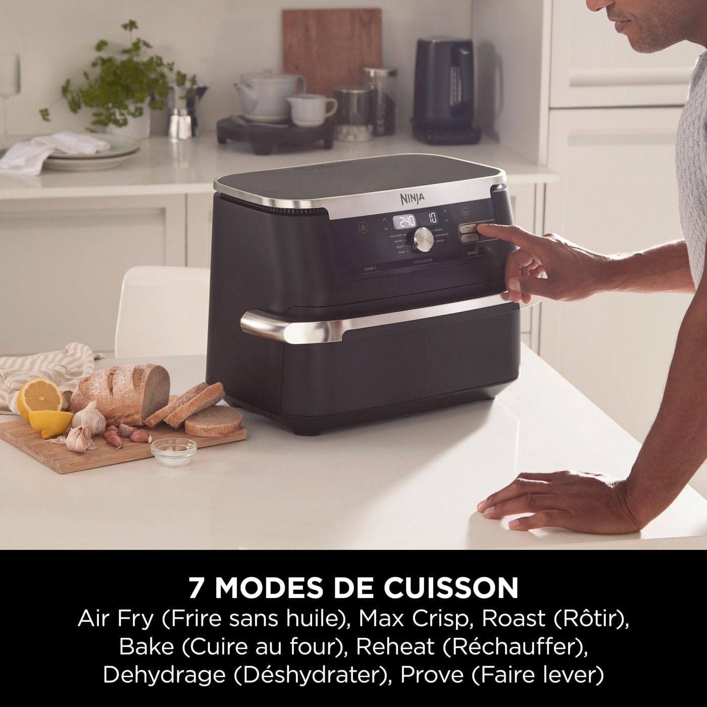 Foodi FlexDrawer Air Fryer, Dual Zone with Removable Divider, Large 10.4 L Drawer, 7-in-1, Dual Zone, Oil-Free, Dishwasher Safe Non-Stick Parts, Black AF500EU
