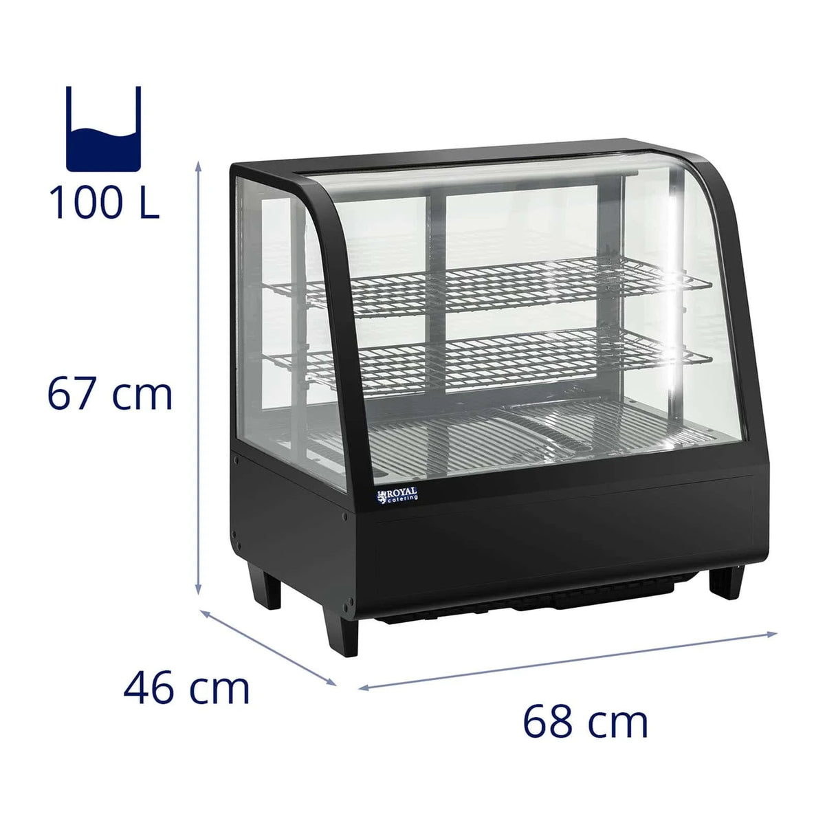Refrigerated display case 100 liters 3 levels plastic black tempered glass 14_0005388 -
