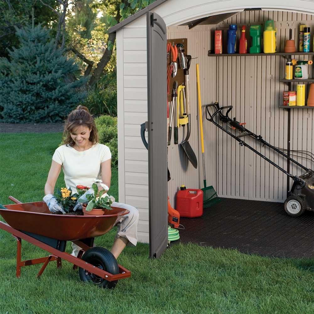 Tan Garden Shed 132.7 x 204.4 x 227.9 cm