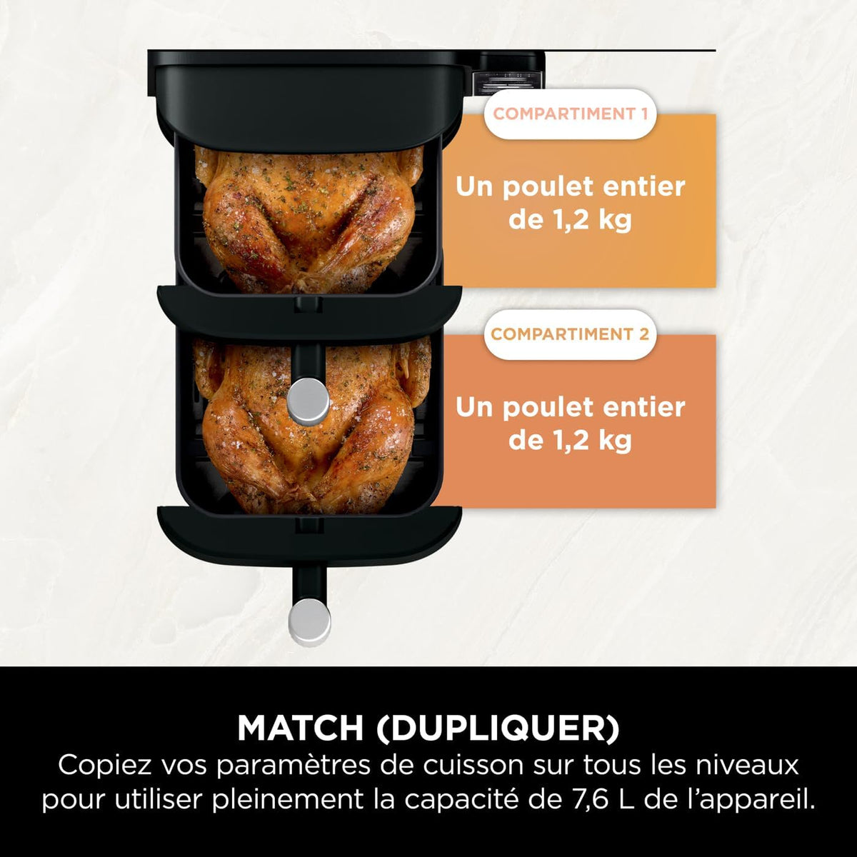 Foodi FlexDrawer Air Fryer, Dual Zone with Removable Divider, Large 10.4 L Drawer, 7-in-1, Dual Zone, Oil-Free, Dishwasher Safe Non-Stick Parts, Black AF500EU