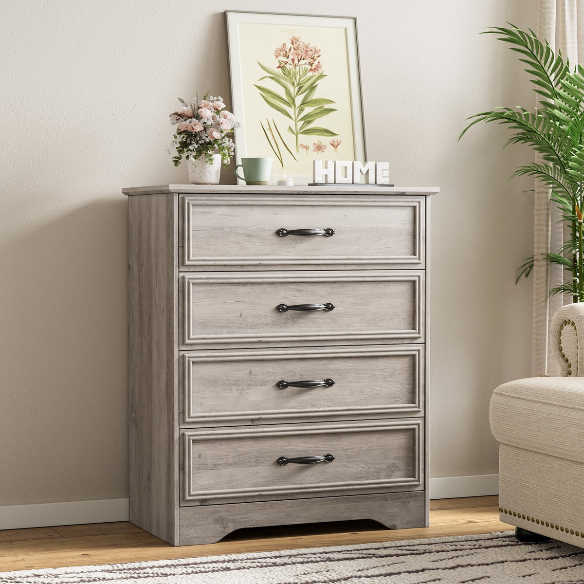 Holliwill 4 Drawer Dressers for Bedroom, Modern Wood Chest of Drawers Storage Cabinet for Living Room - Product image 2