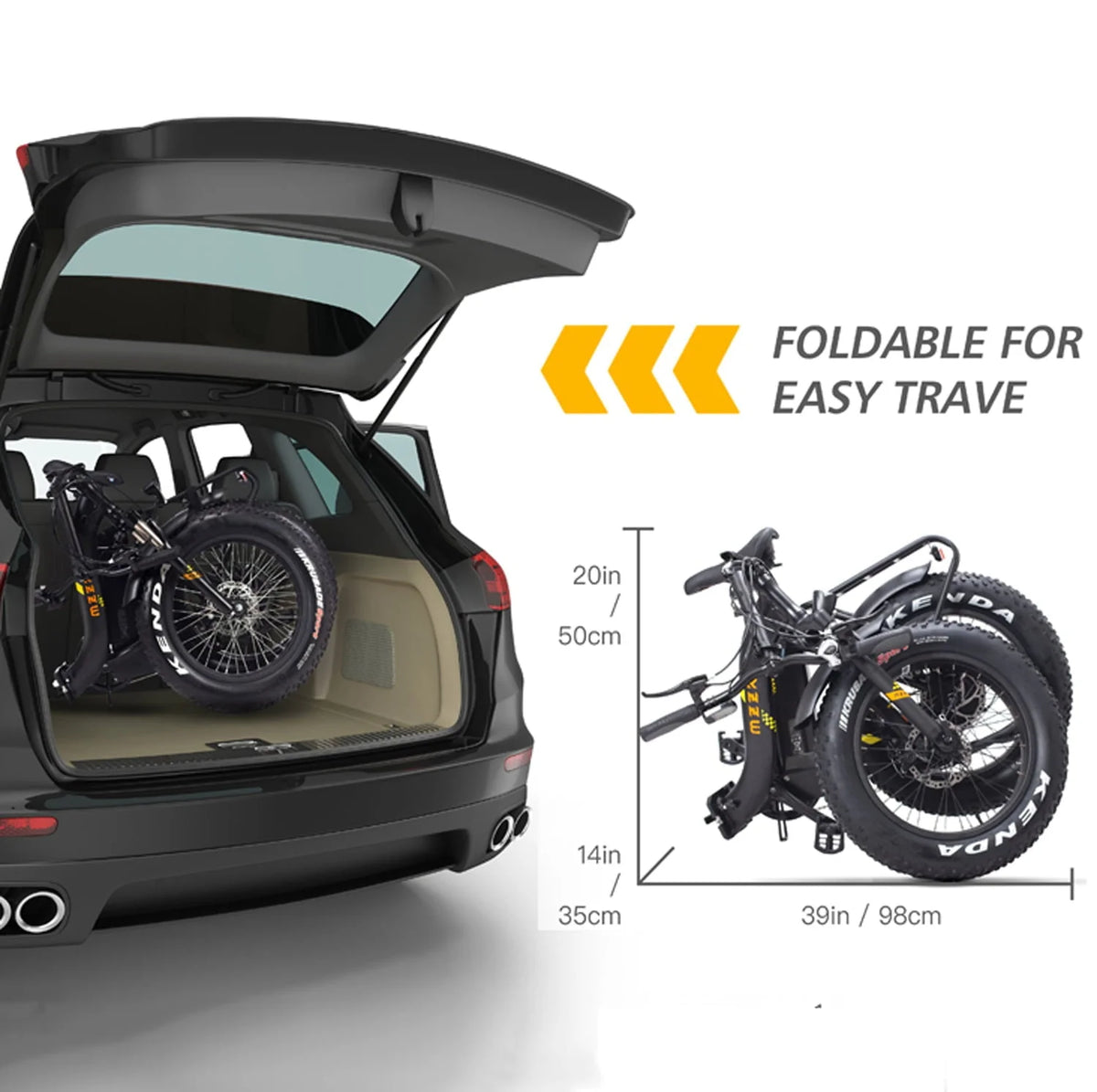 Folding Electric Bike for Adults, Ebikes for Adults 7 Speed Powerful 750W BAFANG Motor 20" 4.0 Fat Tire - Product image 6