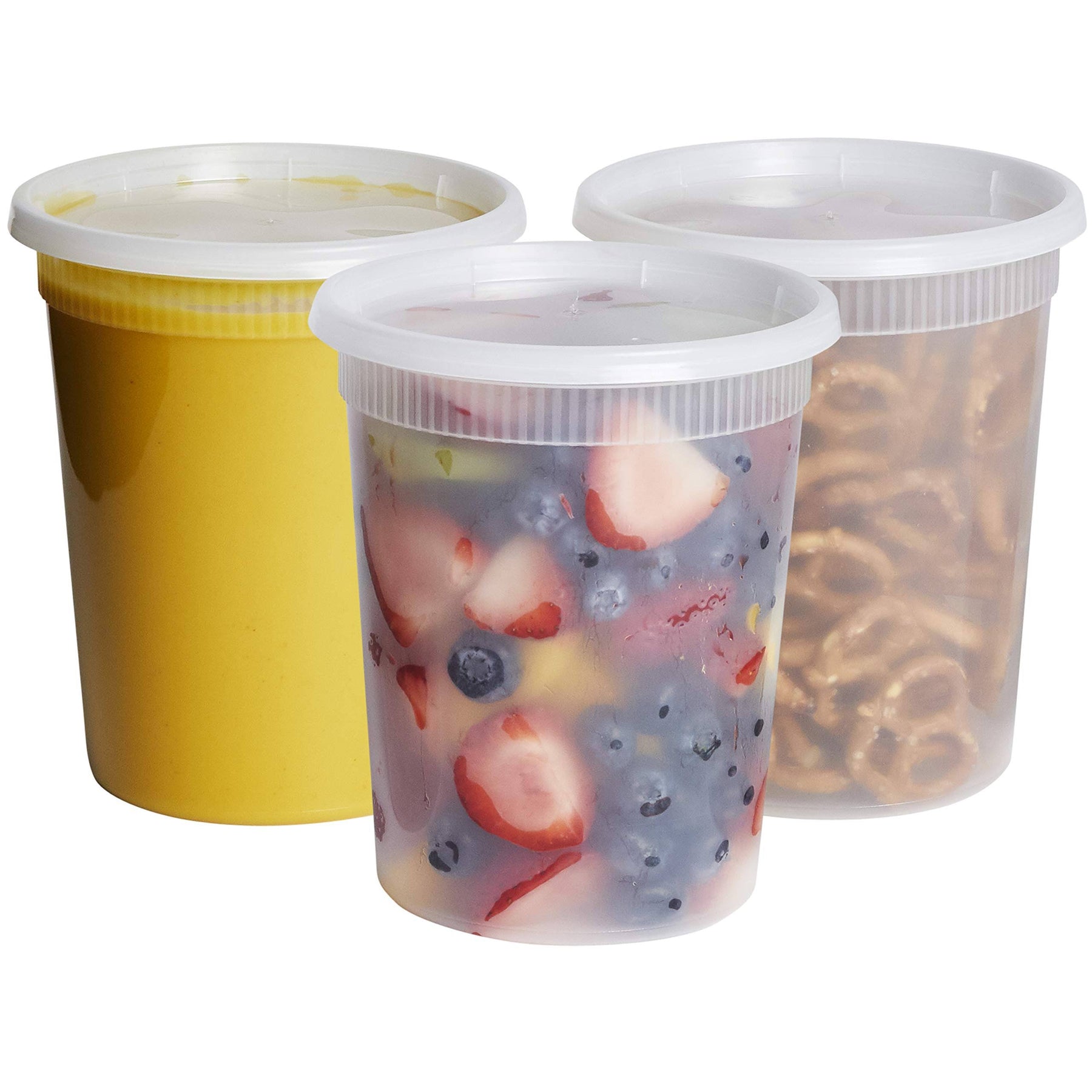 32 oz. Plastic Deli Food Storage Containers with Airtight Lids 24 Sets - Product image 1