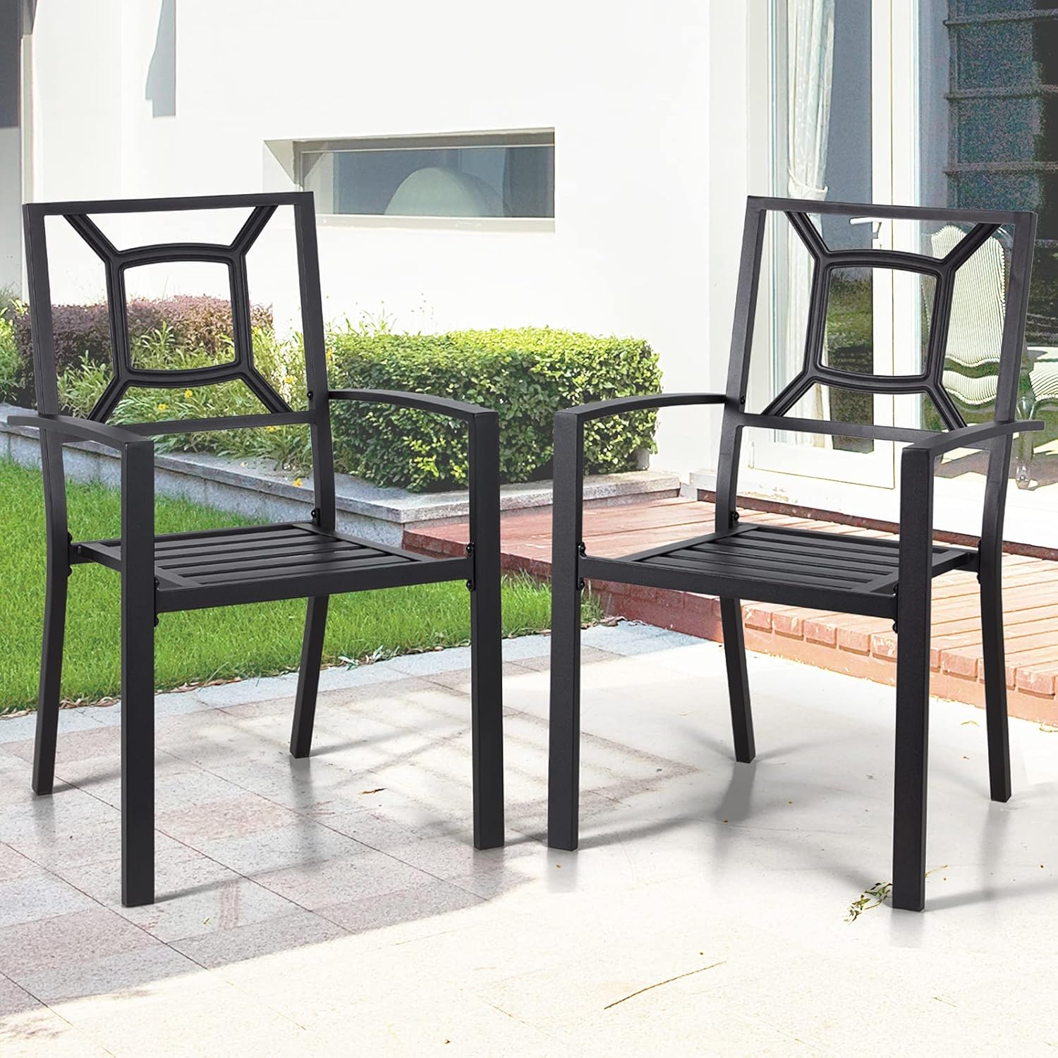 AECOJOY Metal Dining Chairs, Outdoor Patio Dining Chairs with Armrest - Product image 7