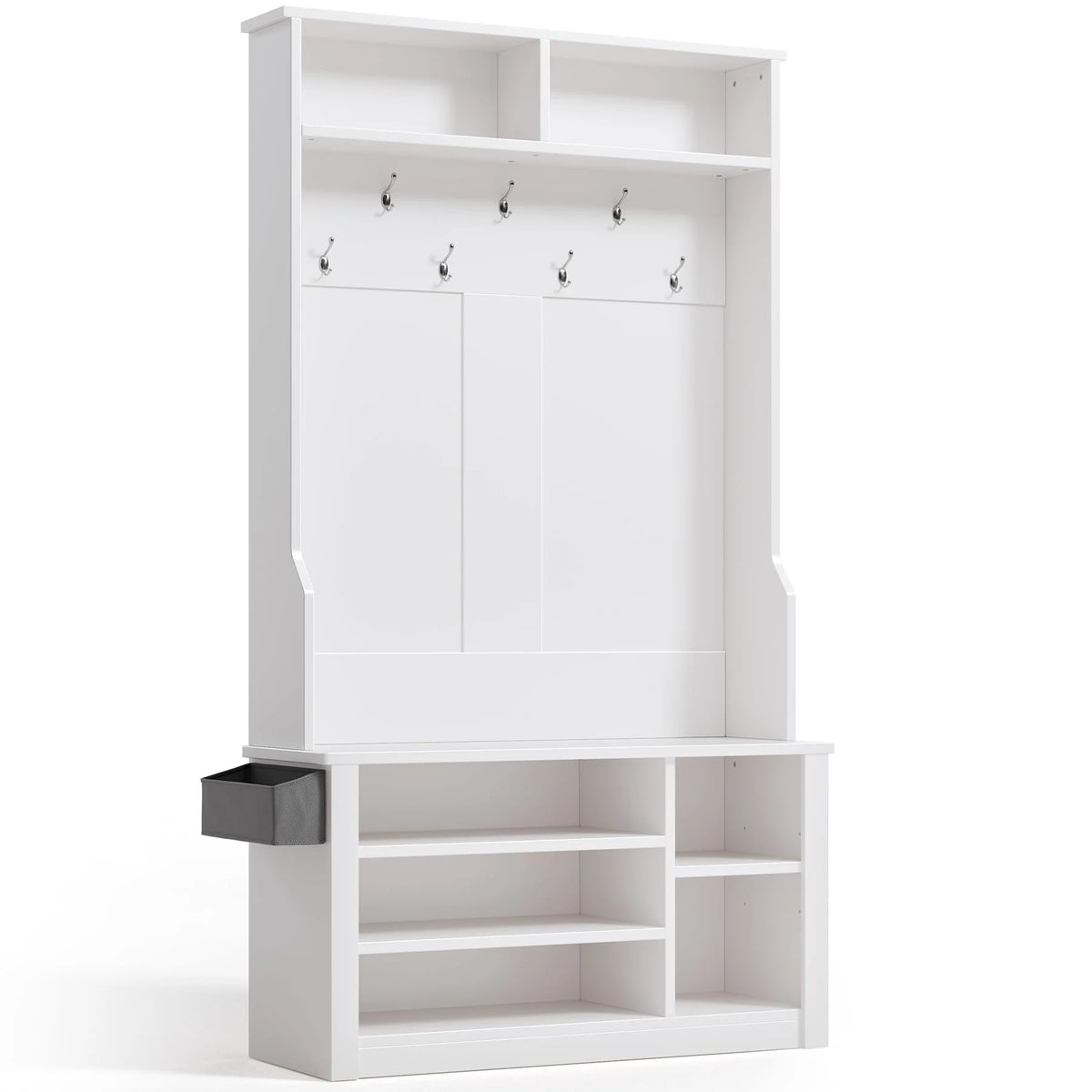 Lofka 5 - in - 1 Hall Tree with Bench and Shoe Storage, Entryway Hall Tree with Coat Rack - Product image 2
