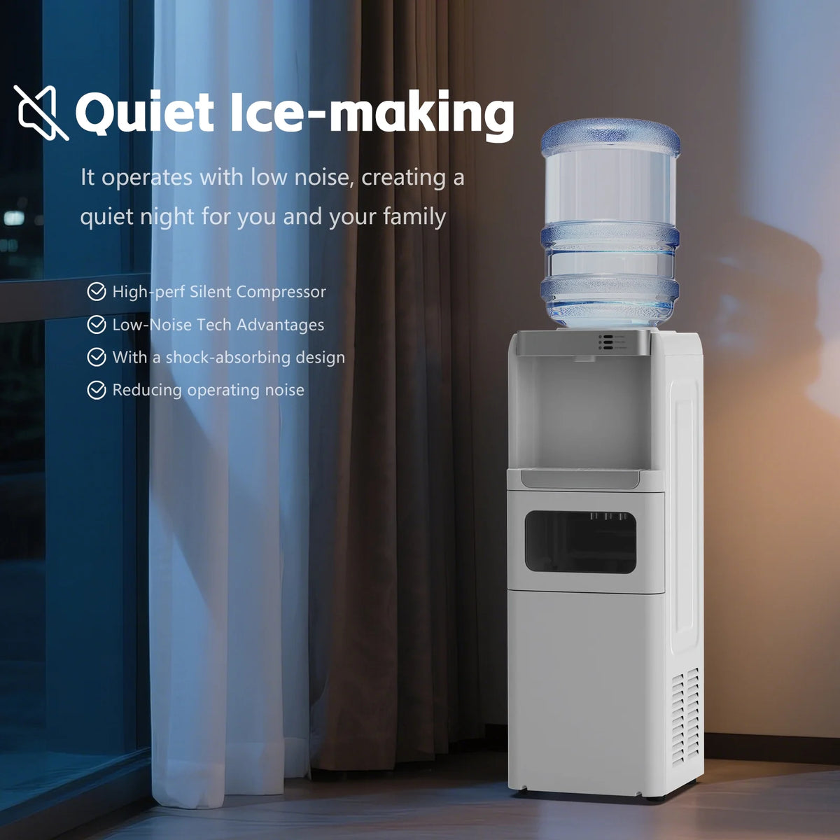 Advwin 3 - in - 1 Water Dispenser with Ice Maker, 33 lb/24H, Top Loading 3 or 5 Gallon - Product image 7