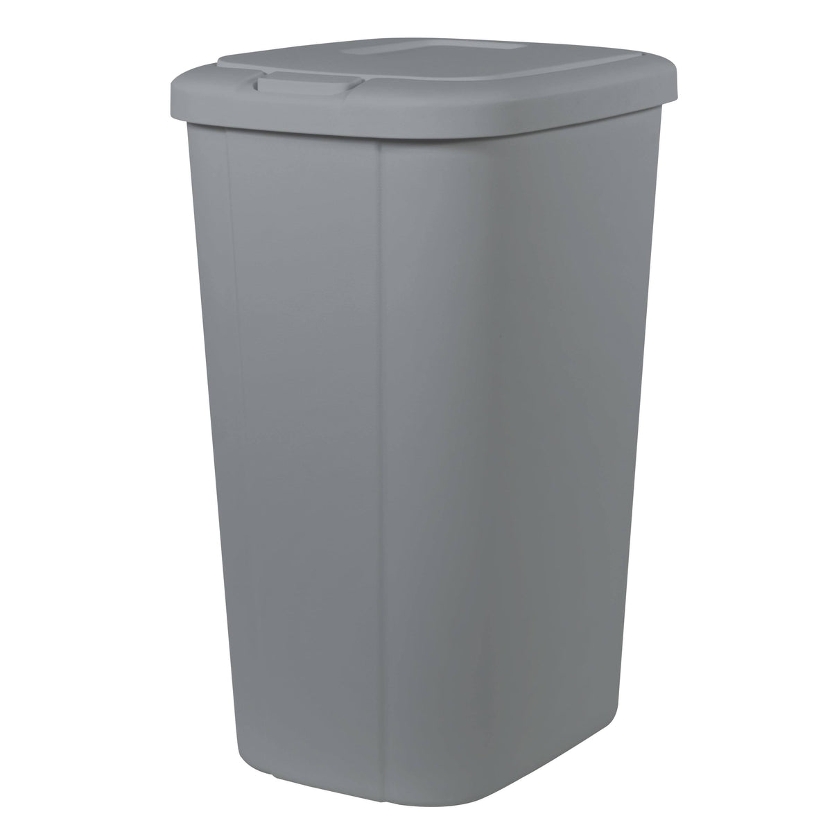 Hefty 13.3 Gallon Trash Can, Plastic Touch Top Kitchen Trash Can, Black - Gray - Product image 1
