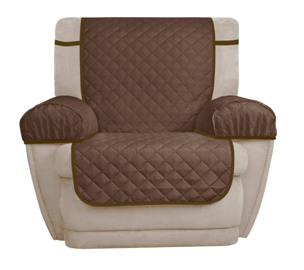 Mainstays 3-Piece Reversible Microfiber Recliner Chair Pet Cover Protector, Chocolate/Tan, Brown - Product image 1