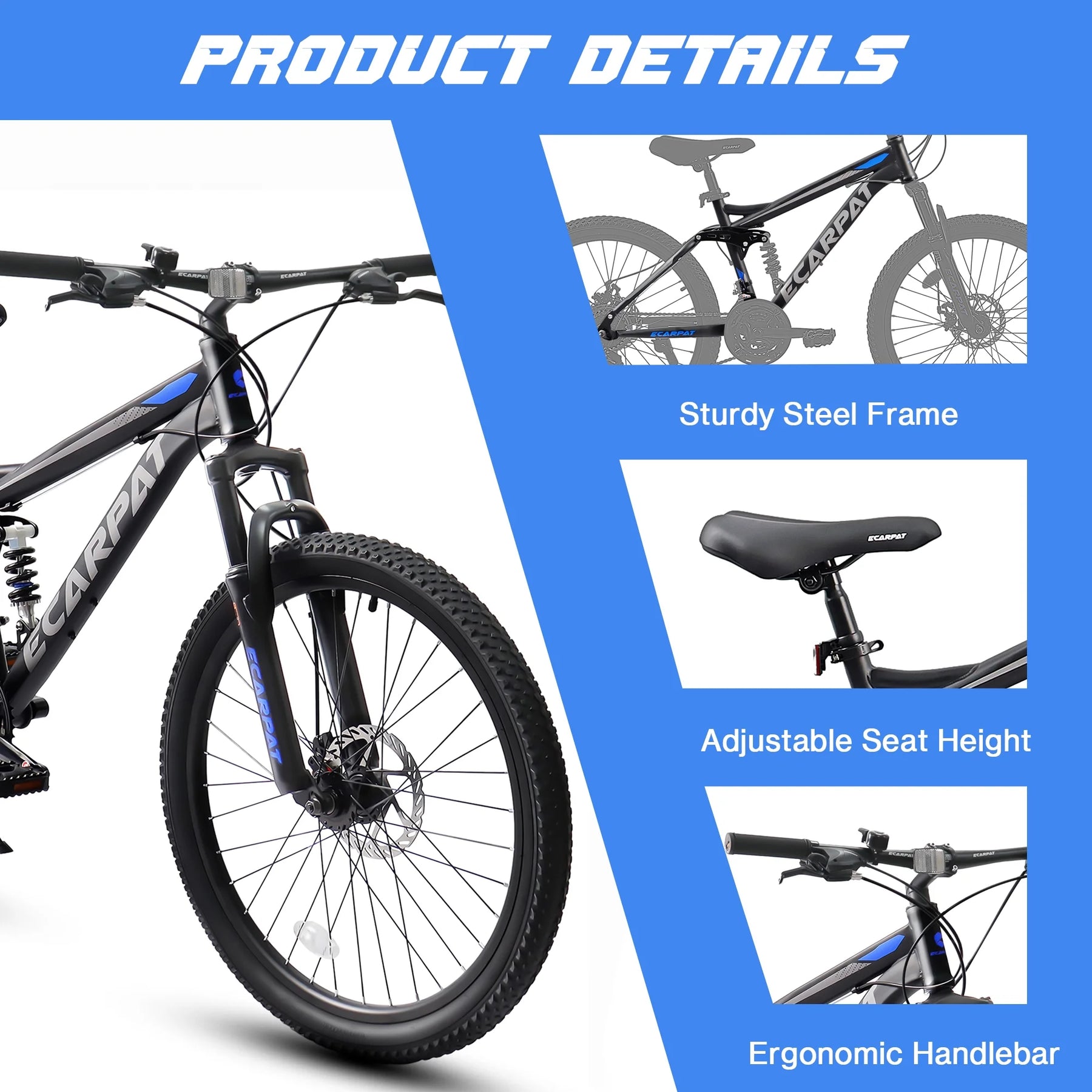 Ecarpat 26 in Mountain Bike, 21 - Speed Bike with Dual Suspension, High - Product image 7