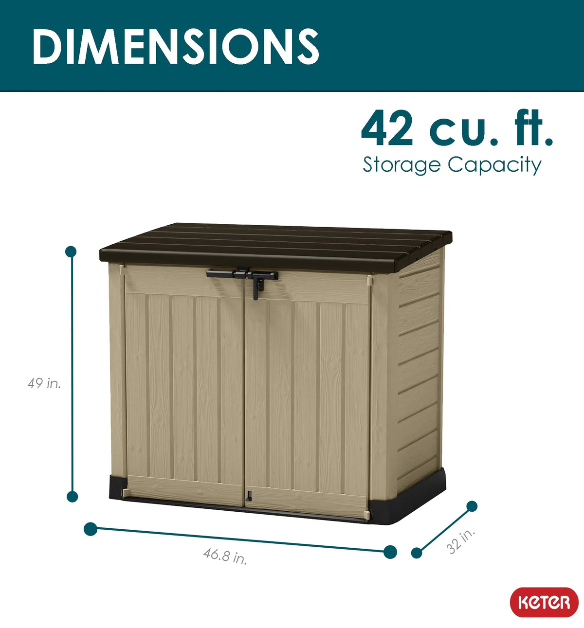 Keter Store It Out MAX Horizontal Durable Resin Outdoor Storage Shed with Heavy Duty Floor and Locking - Product image 6