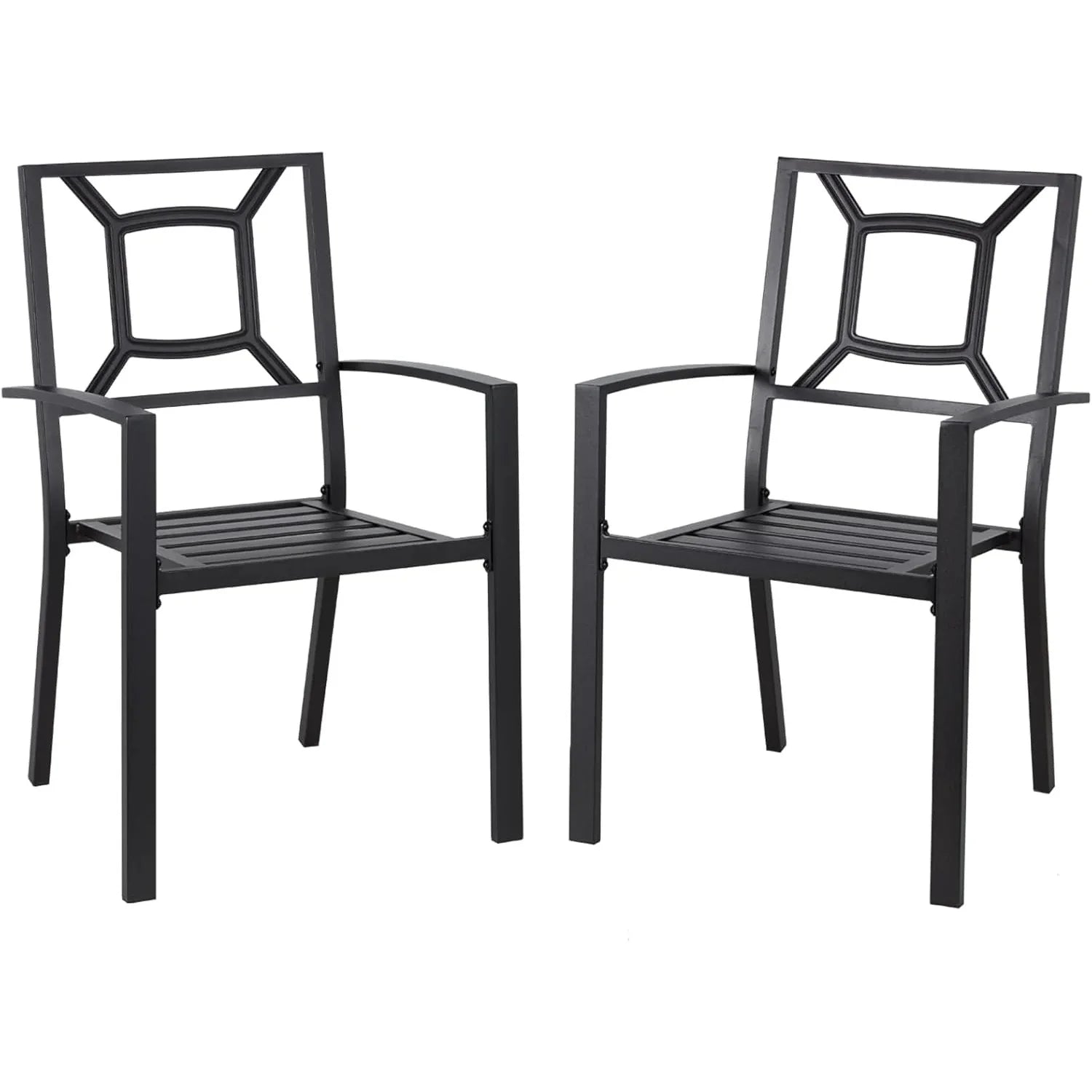 AECOJOY Metal Dining Chairs, Outdoor Patio Dining Chairs with Armrest - Product image 1