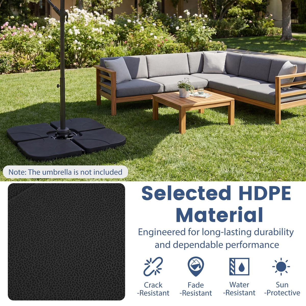 Tangkula 4 Piece 164 Lbs Umbrella Base for Patio - Product image 3