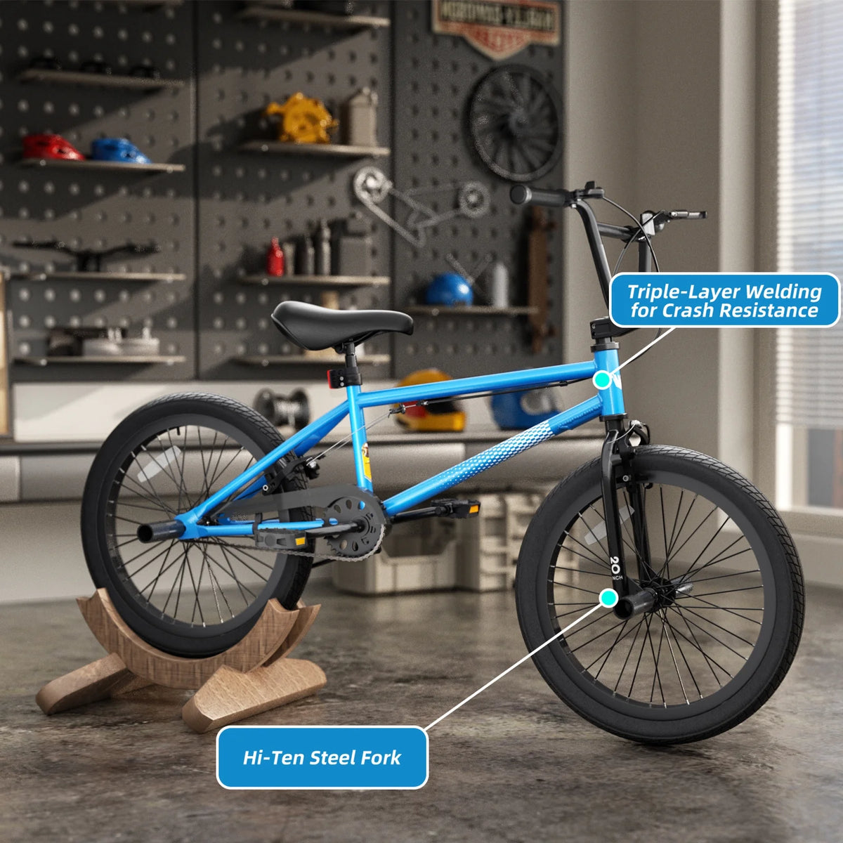 XJD Freestyle BMX Bike for Teen Beginner 8 - 12 Years Old Kids, 20 in Kids Bike with Hi - Ten Steel Frame - Product image 8