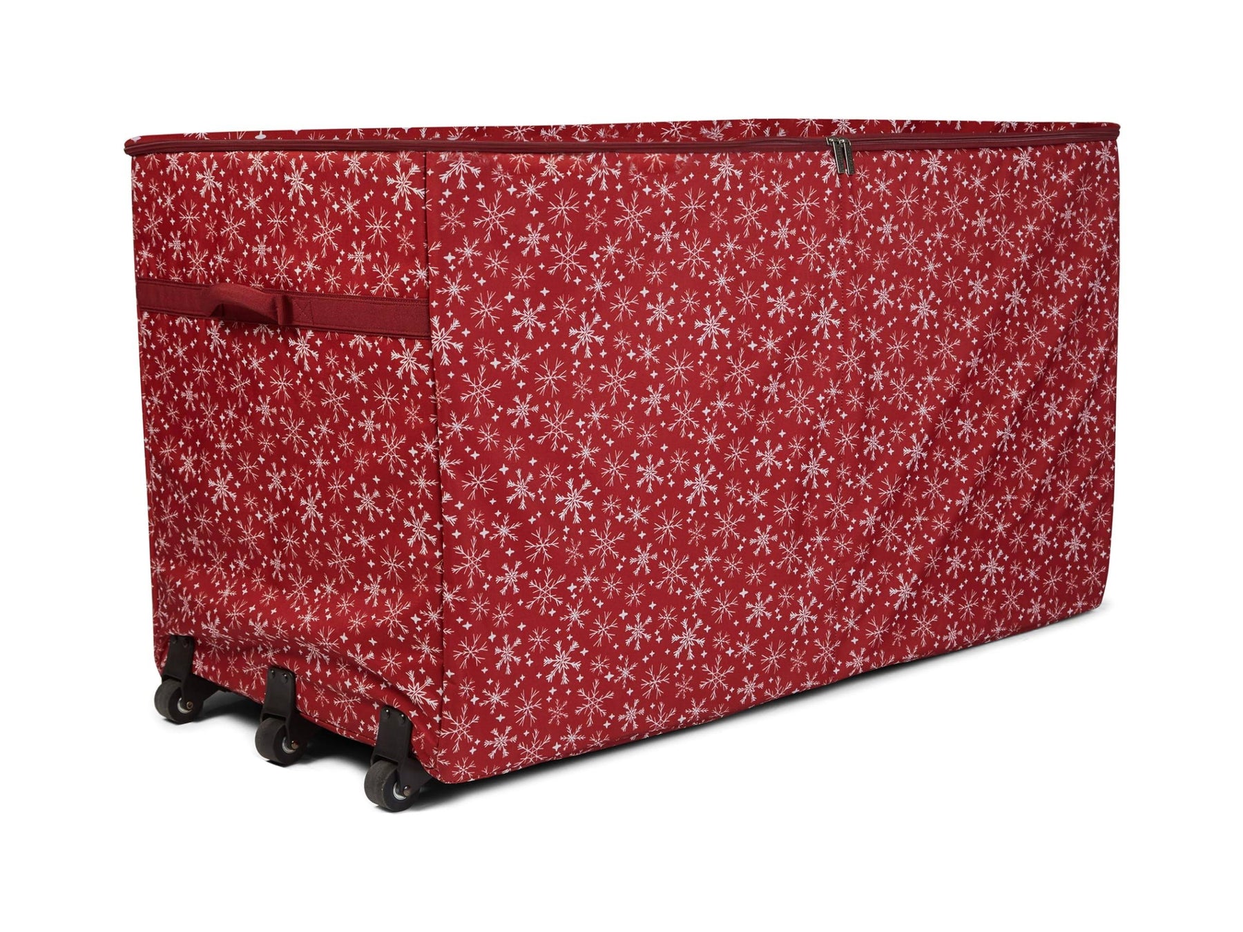 Covermates Keepsakes Christmas Tree Structured Rolling Storage Bag - Superior Protection, Reinforced Handles - Holiday Storage-Red Snowflake