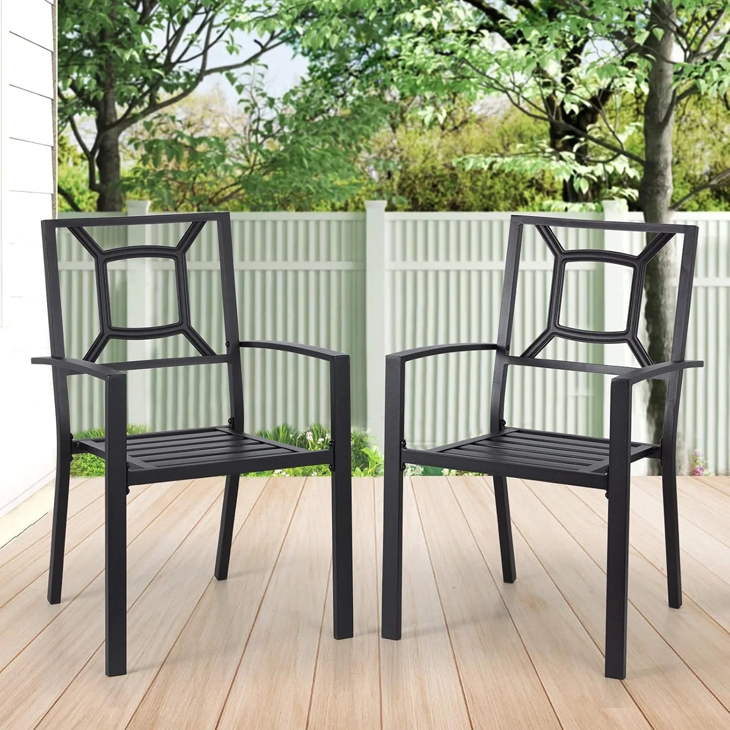 AECOJOY Metal Dining Chairs, Outdoor Patio Dining Chairs with Armrest - Product image 10