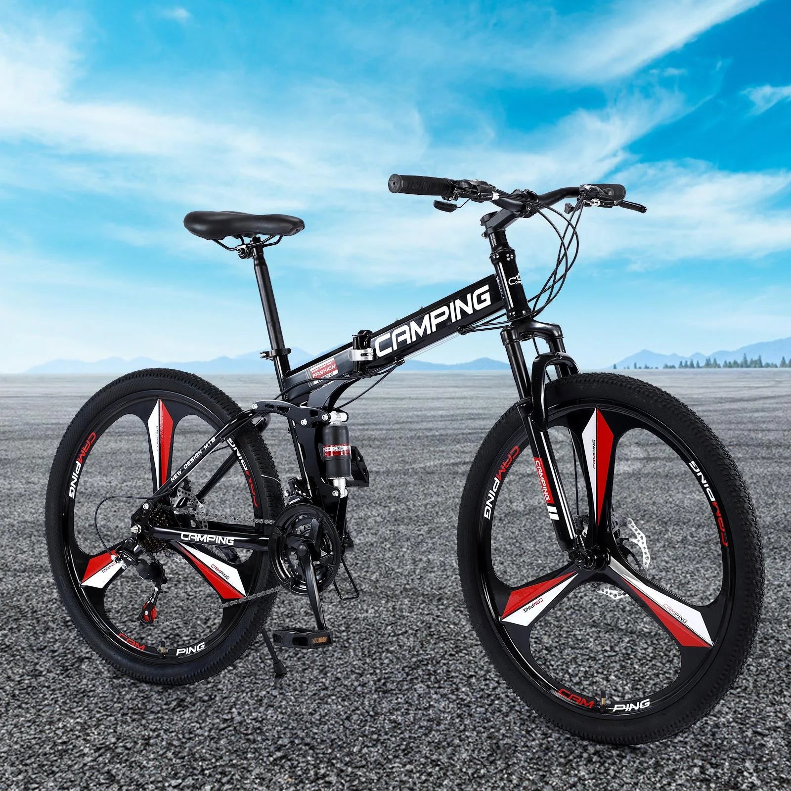 Zimtown 26" Folding Mountain Bike, Shimano 21 Speed MTB Bicycle for Adults, Black - Product image 7