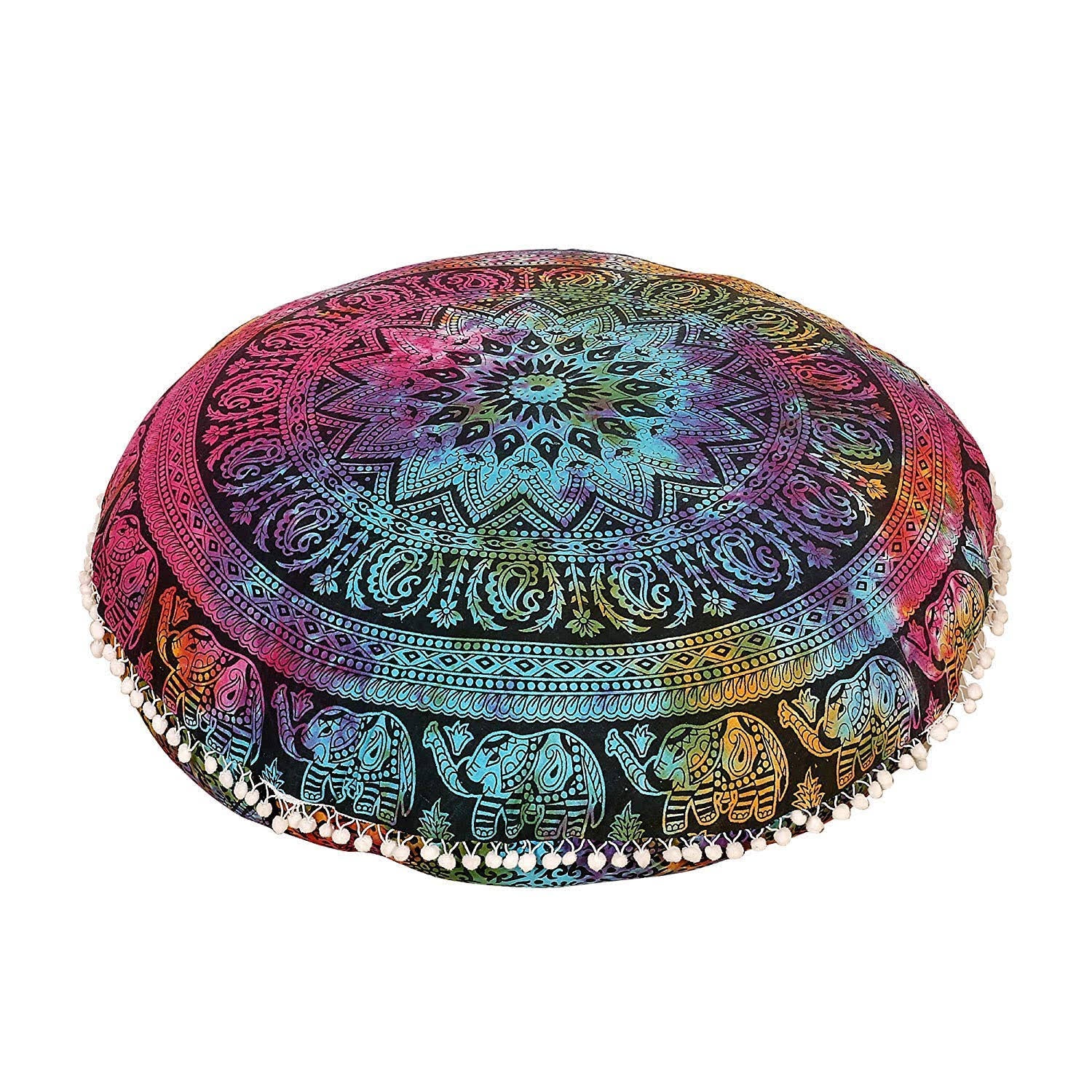 32" Multi Elephant Mandala Floor Pillow Meditation Bohemian Cushion Seating Throw Hippie Decorative Boho - Product image 1