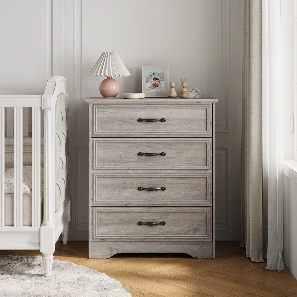 Holliwill 4 Drawer Dressers for Bedroom, Modern Wood Chest of Drawers Storage Cabinet for Living Room - Product image 6