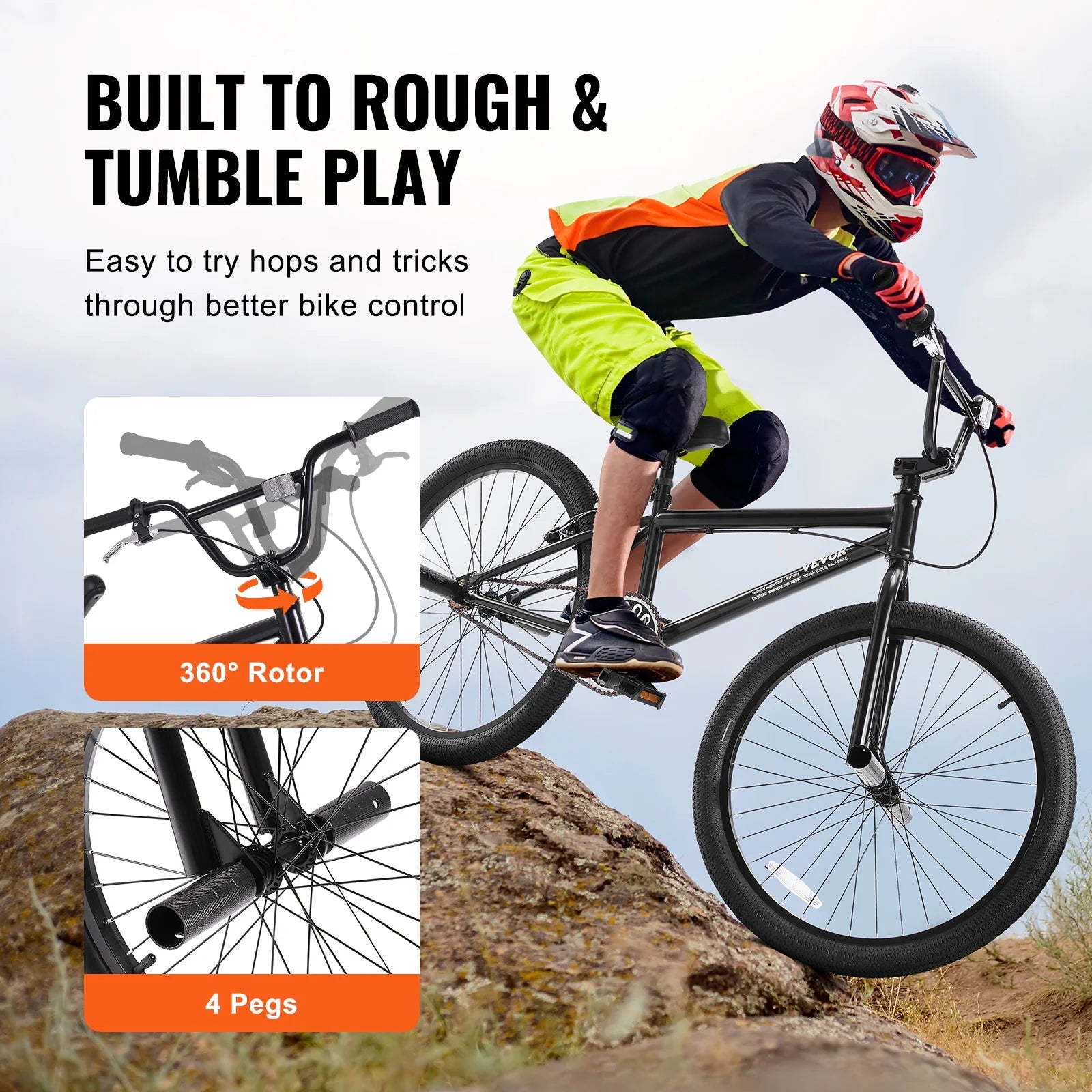 VEVOR BMX Bike, 24 - Inch Wheel Freestyle Bike, BMX Race Bike with 4 Pegs, Beginner - Product image 3