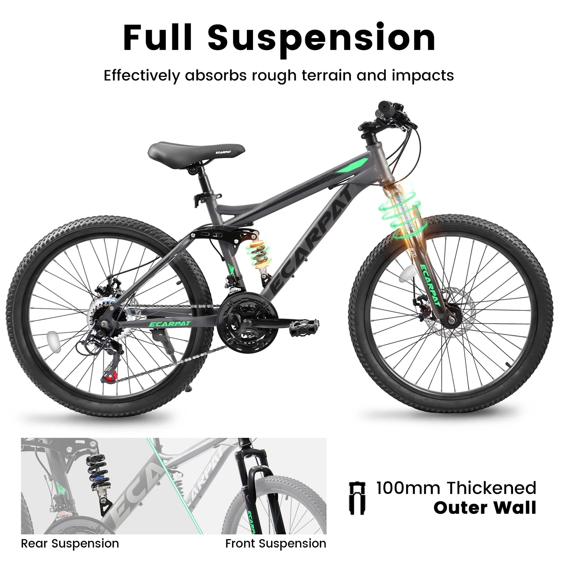 Ecarpat 26 in Mountain Bike, 21 - Speed Bike with Dual Suspension, High - Product image 13