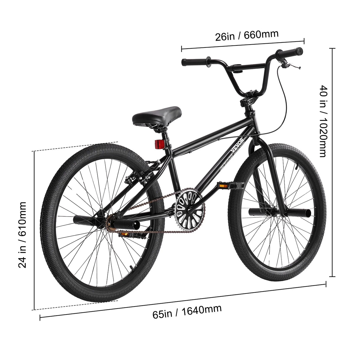 VEVOR BMX Bike, 24 - Inch Wheel Freestyle Bike, BMX Race Bike with 4 Pegs, Beginner - Product image 4