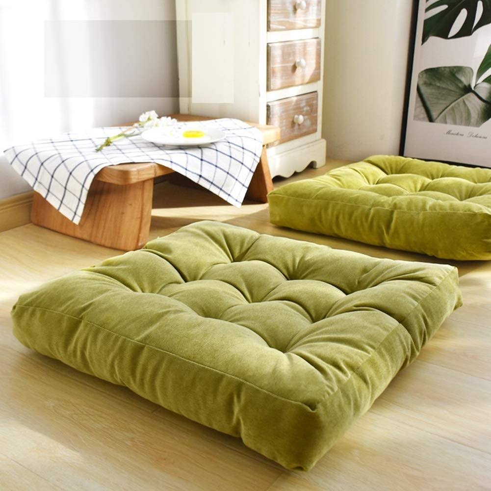 HIGOGOGO Solid Square Seat Cushion Tufted Thicken Pillow Seat Soft Corduroy Chair Pad - Product image 1